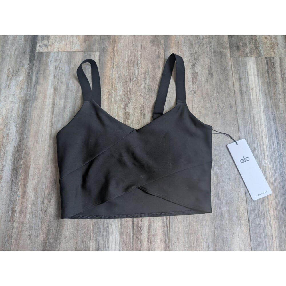 NEW ALO Airlift Horizon Bra Black Women's Size Large (12-14) Medium Support